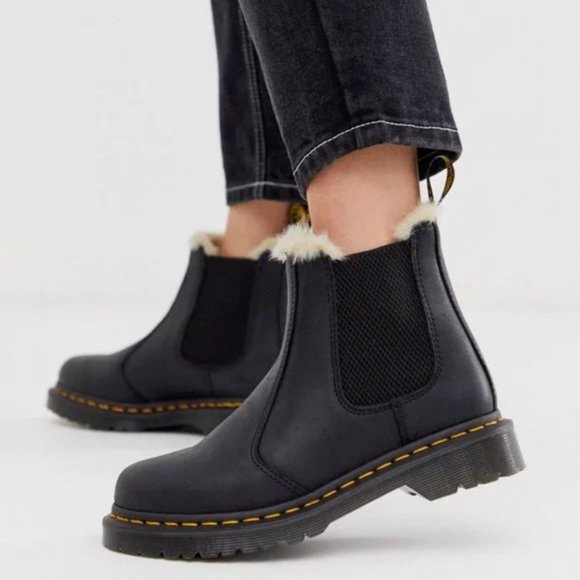 NEW Martens 2976 Faux Fur Lined Lenore Chelsea Boots Women's